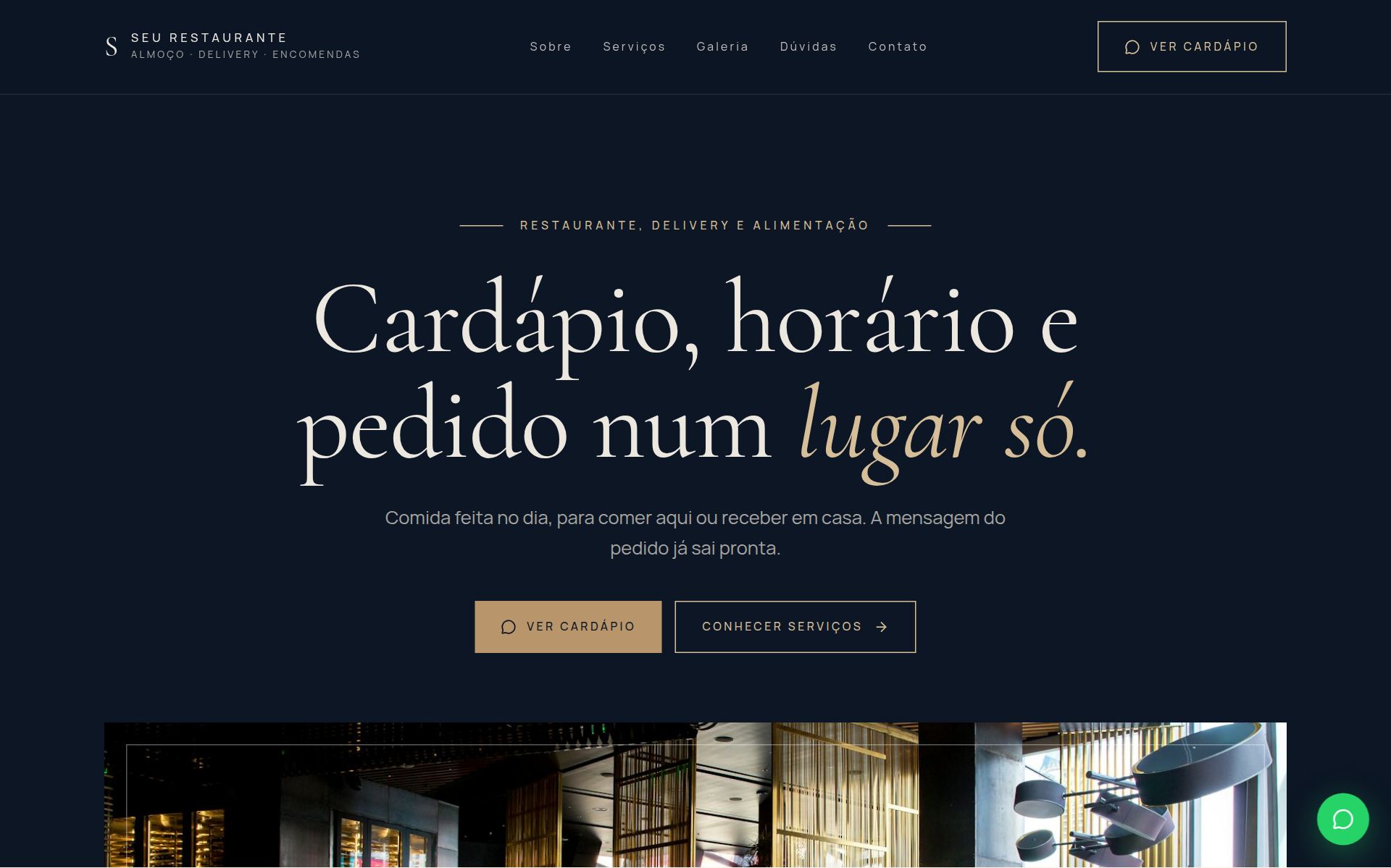 Esboço no estilo Marinho — exemplo de restaurante
