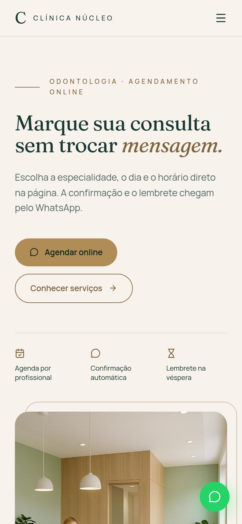 Demonstração do plano Sob Medida vista no celular